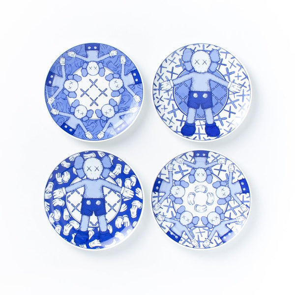 Kaws HOLIDAY TAIPEI Ceramic Plate (Set of 4) Blue/White