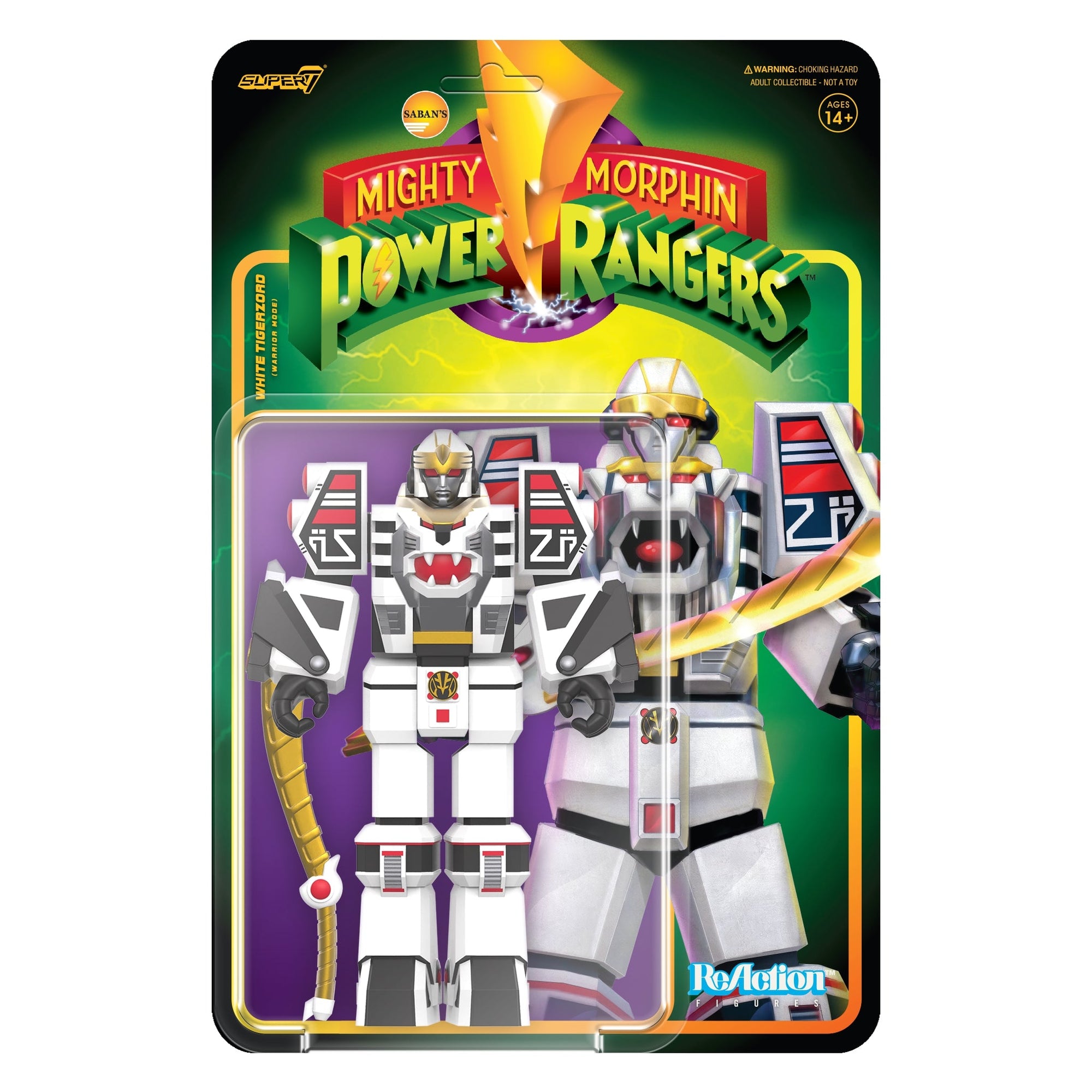 White Tigerzord (Warrior Mode) - Mighty Morphin Power Rangers Reaction Figure Wave 4 by Super7