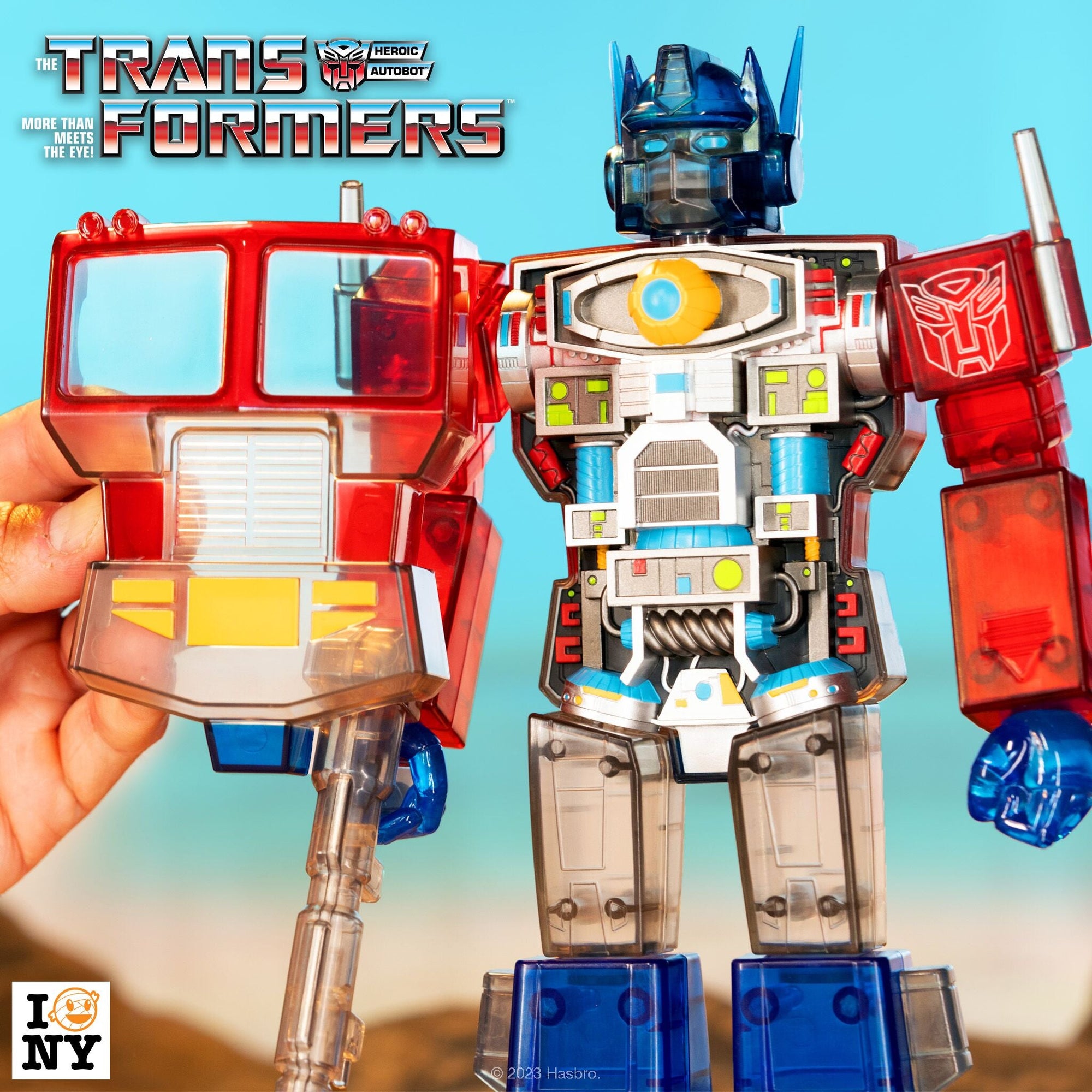 Optimus Prime﻿ (Clear Red/ Blue) - Transformers Super Cyborg by Super7