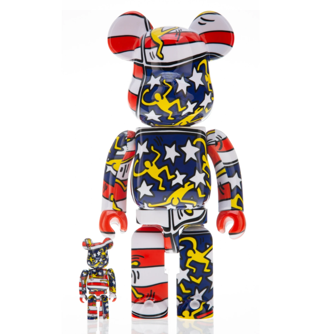 Keith Haring #7 100% + 400% Bearbrick Set by Medicom Toy
