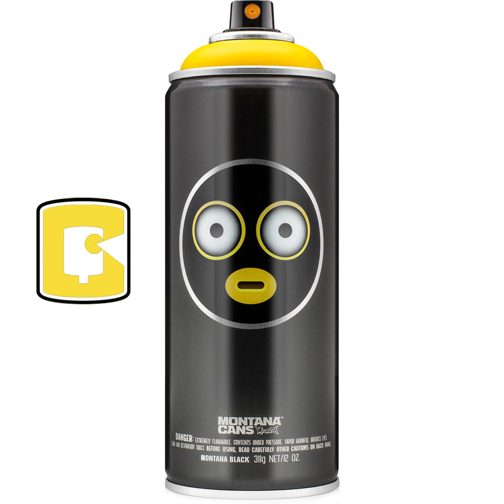EmojiVandal Montana Black Collectors Kicking Yellow Spray Paint