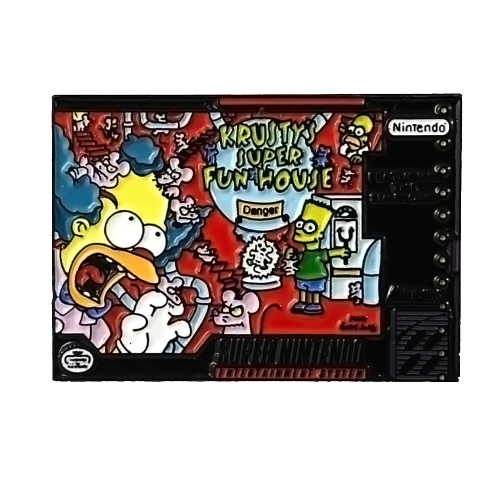 Krusty's Super Fun House SNES Cover Art Enamel Phantom Pin