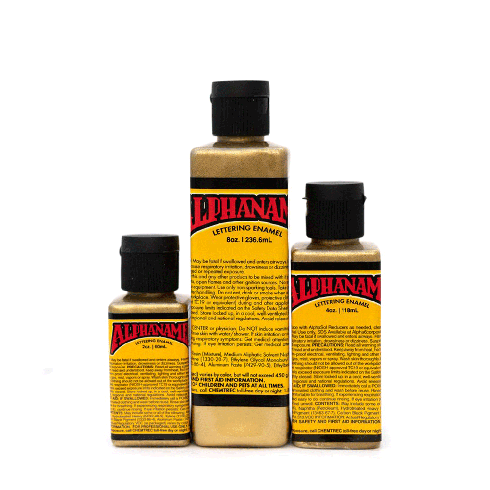 Metallic Gold Alphanamel Enamel Paint by Alpha 6 Corp