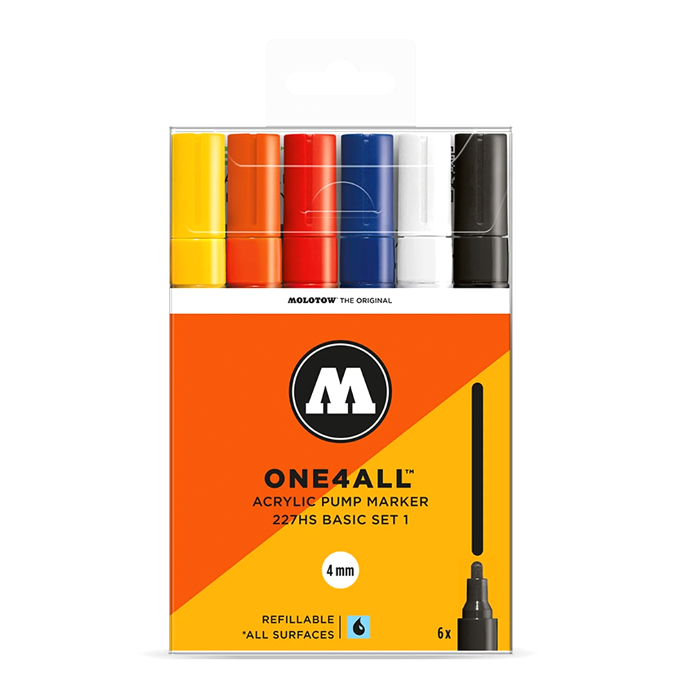 Molotow One4All 227hs Basic 1 - 6 Markers Set