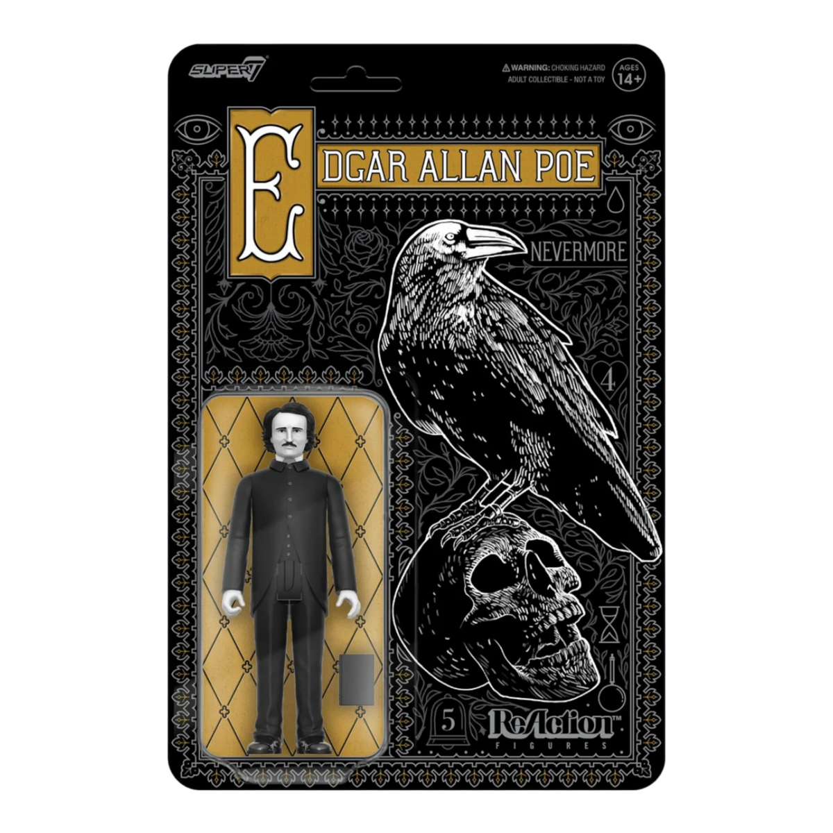 Edgar Allan Poe AP (greyscale) - Super 7 Reaction Figure