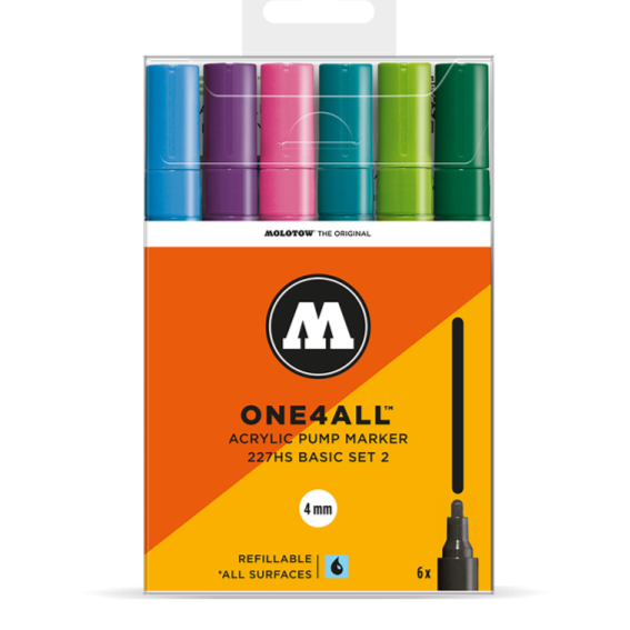 Molotow One4All 227hs Basic 2 - 6 Markers Set