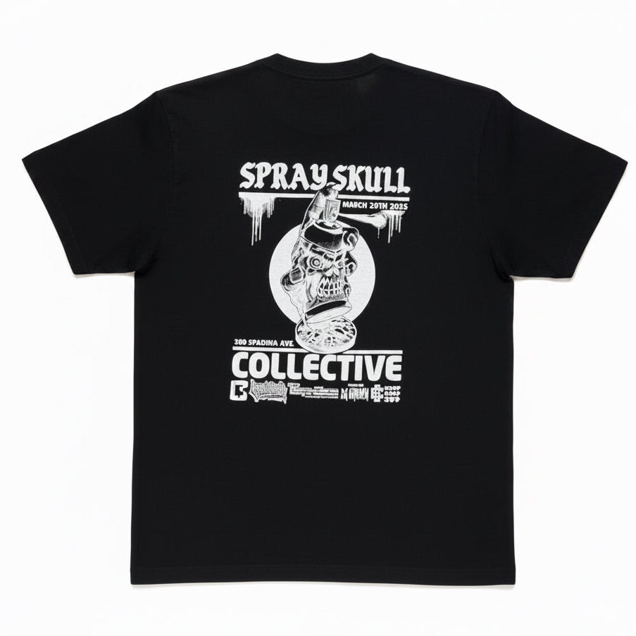 Spray Skull Tee Black - Clandestinos Limited Edition