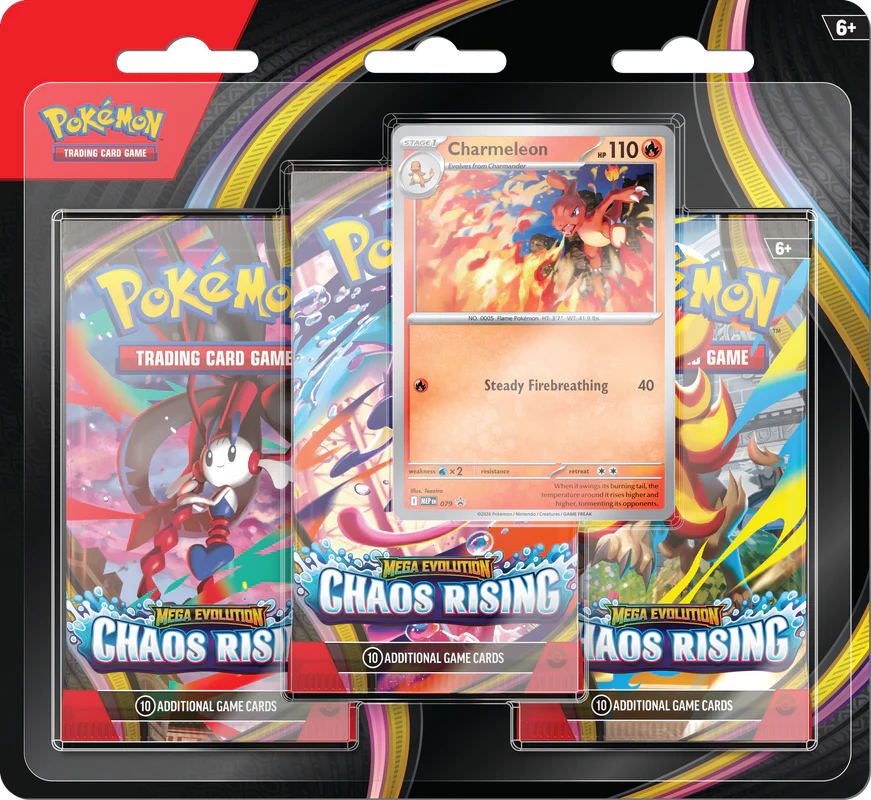 Pokemon Mega Evolution ME04: Chaos Rising 3 Pack Blister - Charmeleon