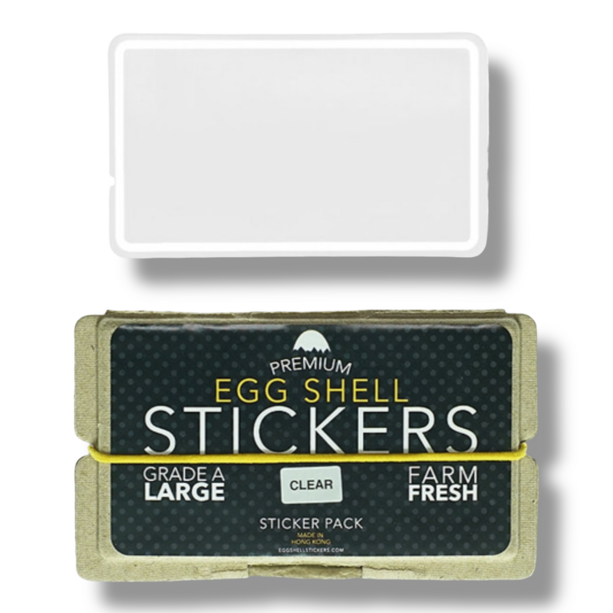 Premium Eggshell 50pk stickers - Clear Hello