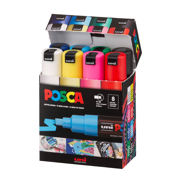 Posca 8K Broad Basic Colors Pack of 8 - TorontoCollective
