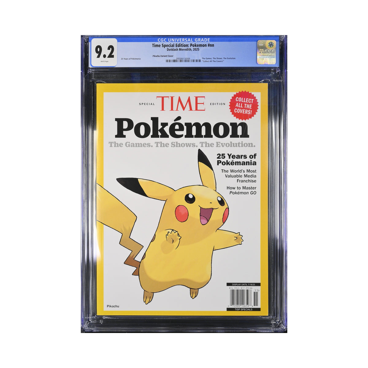 CGC 9.2 - Pikachu Variant Cover - Time Magazine Special Edition