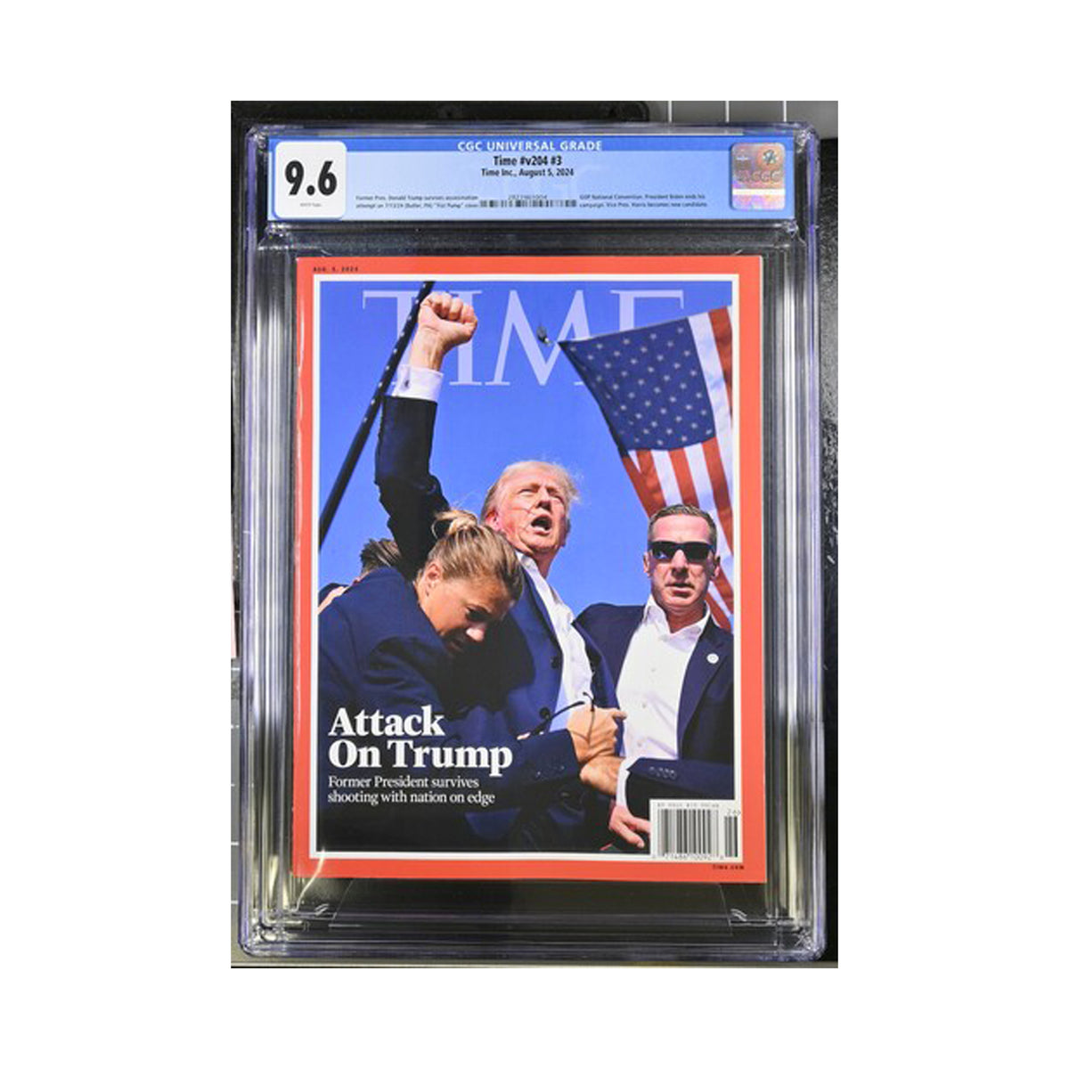 CGC 9.6- Donald Trump Attack on Trump 2024 - Time Magazine