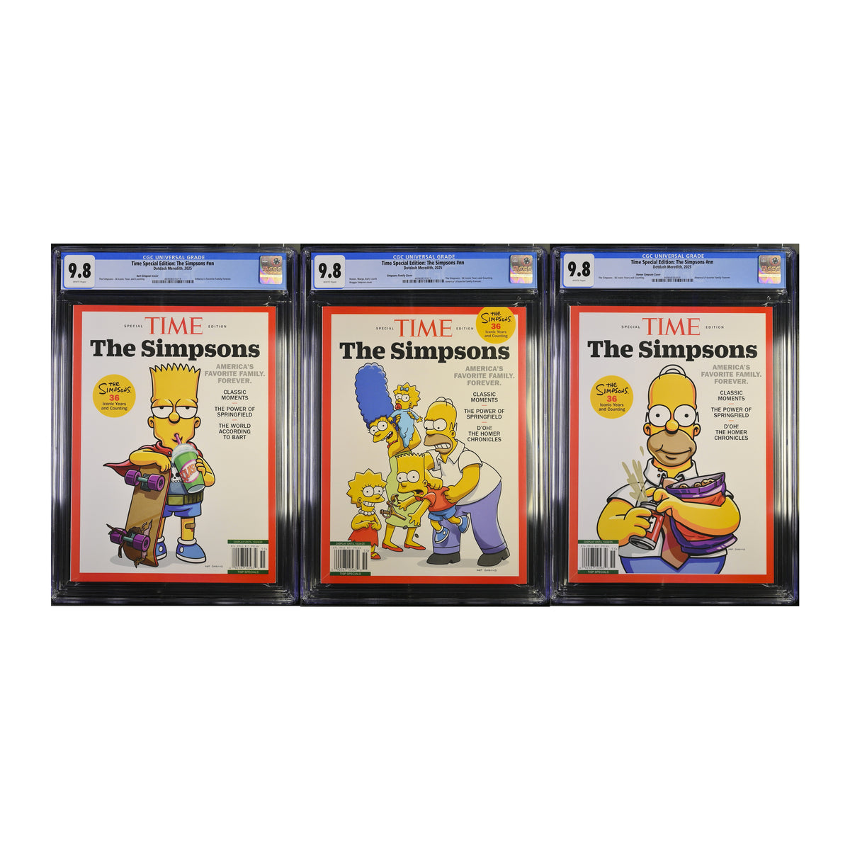 CGC 9.8 - The Simpsons SEQUENTIAL ALL THREE covers- Time Magazine Special Edition