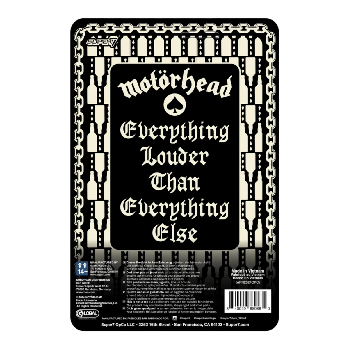 Motörhead Lemmy (Ace of Spades) - Super 7 Reaction figure