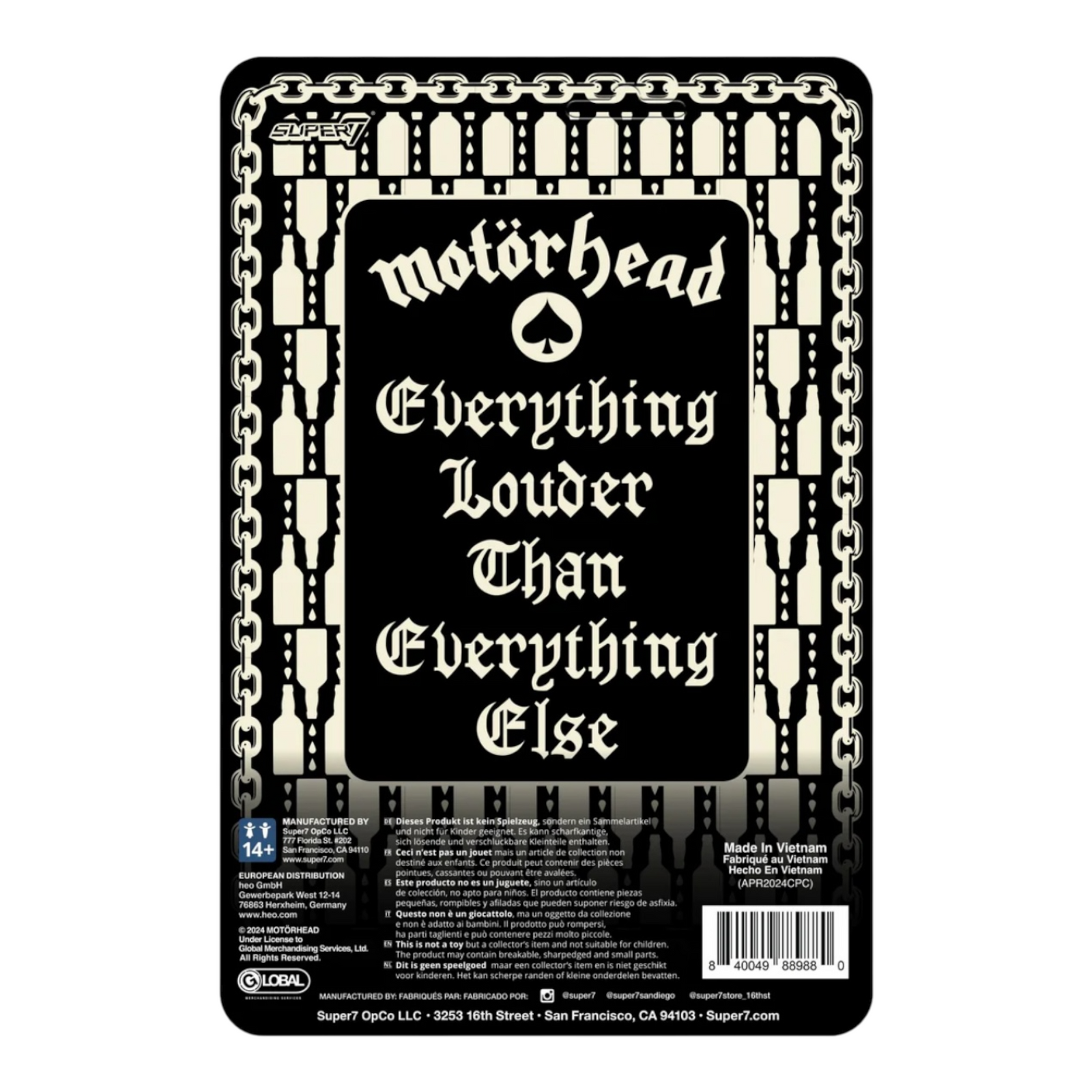 Motörhead Lemmy (Ace of Spades) - Super 7 Reaction figure