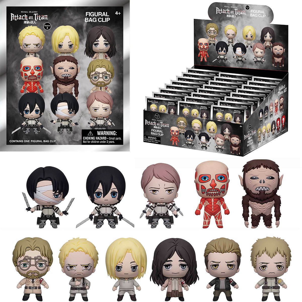 Attack on Titan Series 3 -  Blind Bag Figural Bag Clip