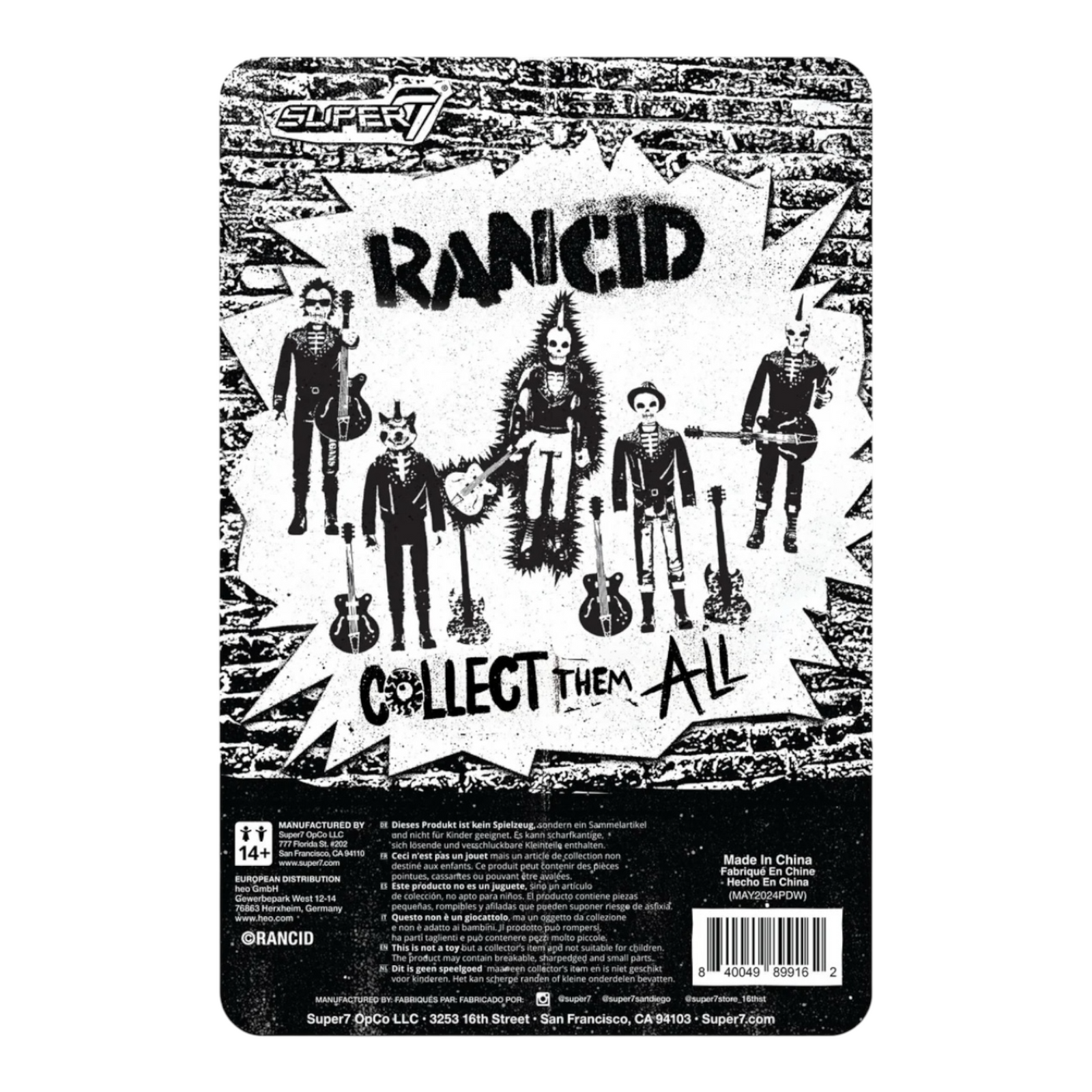 Rancid W5 Skeletim (Time bomb) - Super 7 Reaction figure