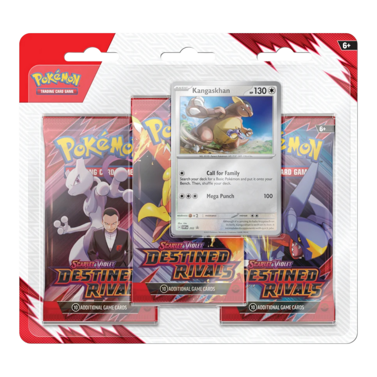 Pokemon Cards - Scarlet &amp; Violet: Destined Rivals 3 Pack Blister - Kangaskhan