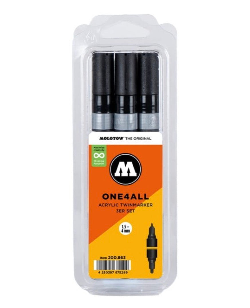 Molotow One4All Acrylic Twinmarker Set 1.5 mm - 4 mm