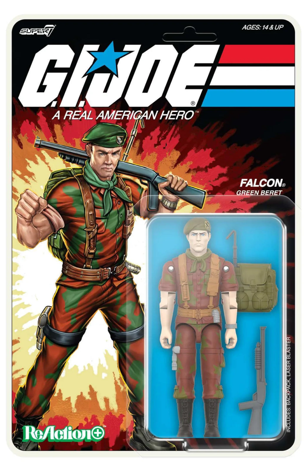 Super7 ReAction G.I. Joe Falcon Green Beret Figure