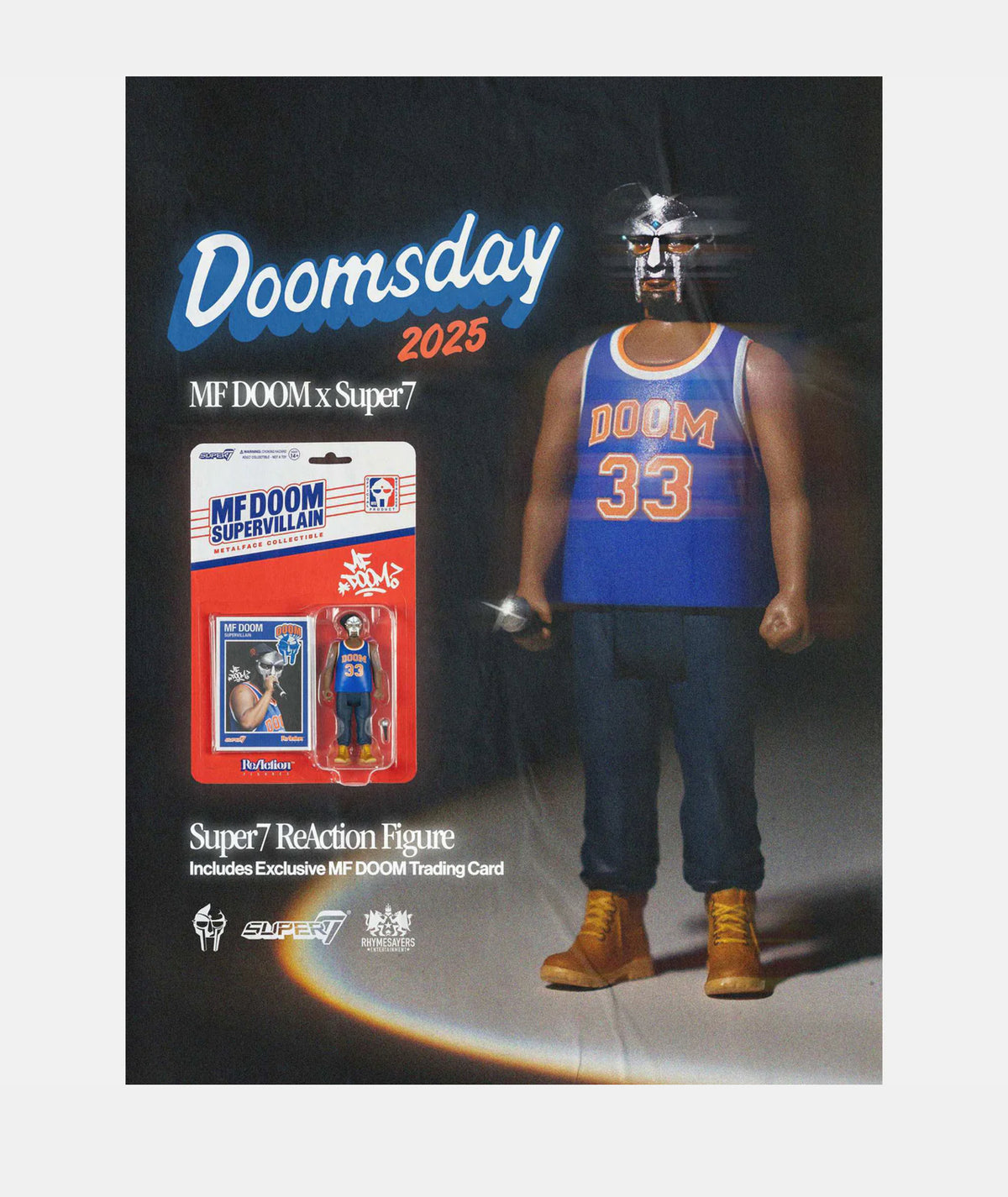 Super7 ReAction MF Doom Figure NYC Trading Card Collection