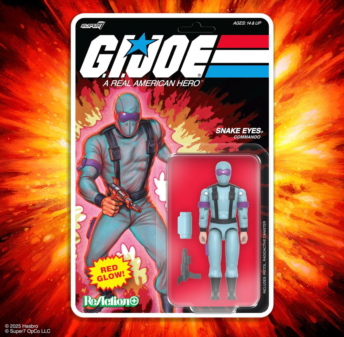 Super7 ReAction Snake Eyes Red Glow G.I. Joe