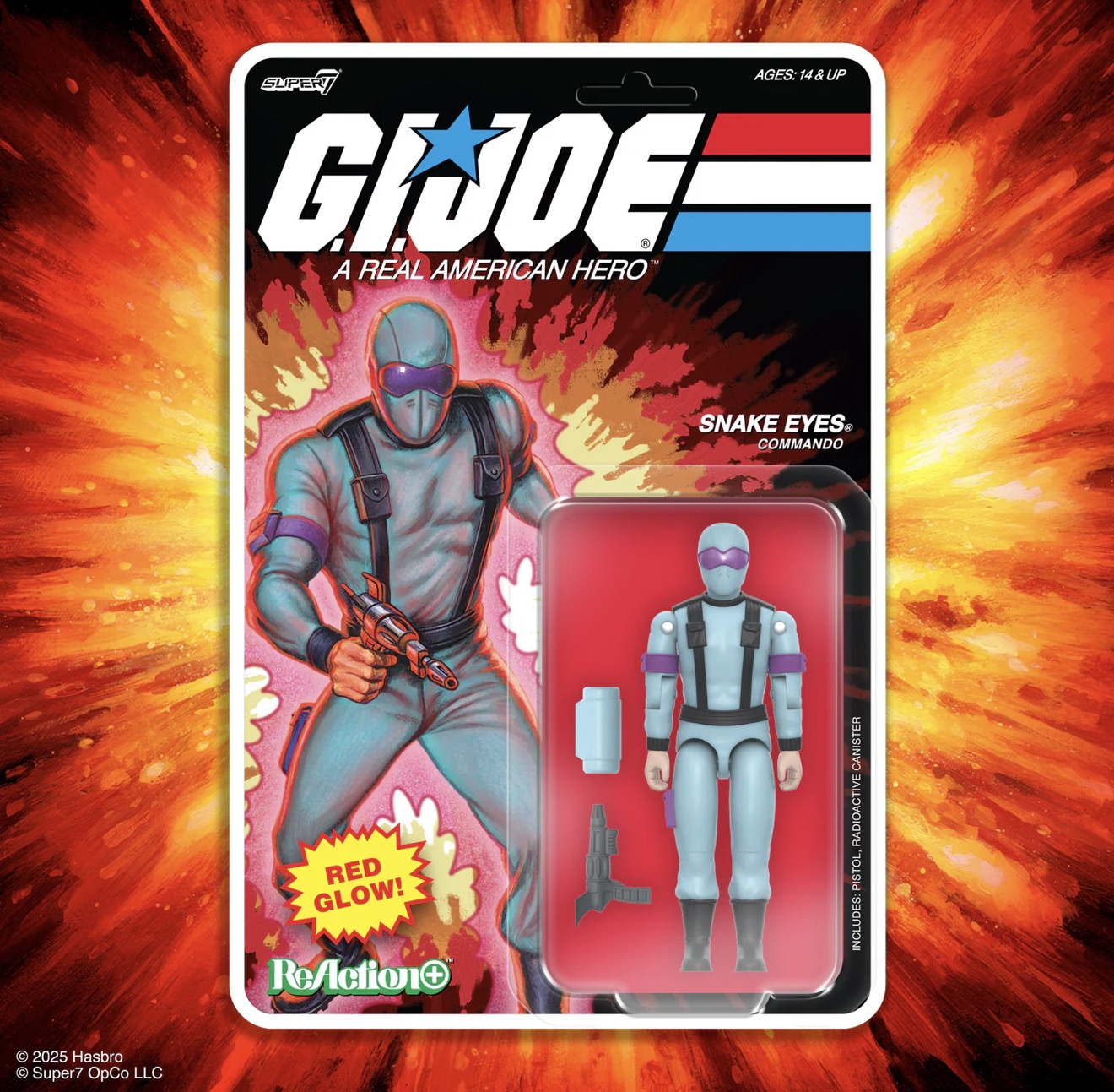 Super7 ReAction Snake Eyes Red Glow G.I. Joe