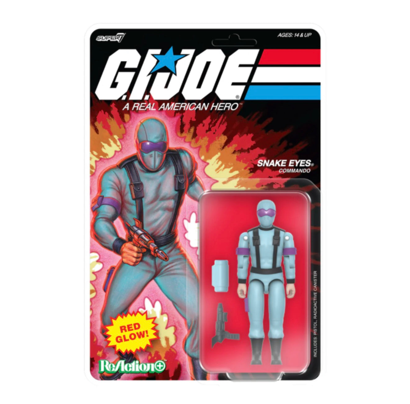 Super7 ReAction Snake Eyes Red Glow G.I. Joe