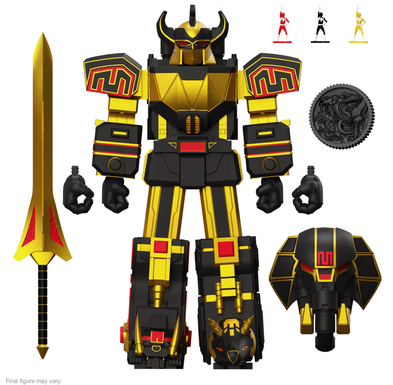 Super7 Power Rangers Megazord Black And Gold Ultimate Figure