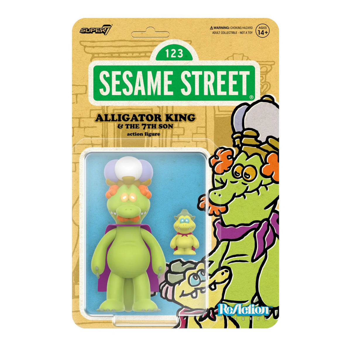 Super7 ReAction Sesame Street Alligator King Figure