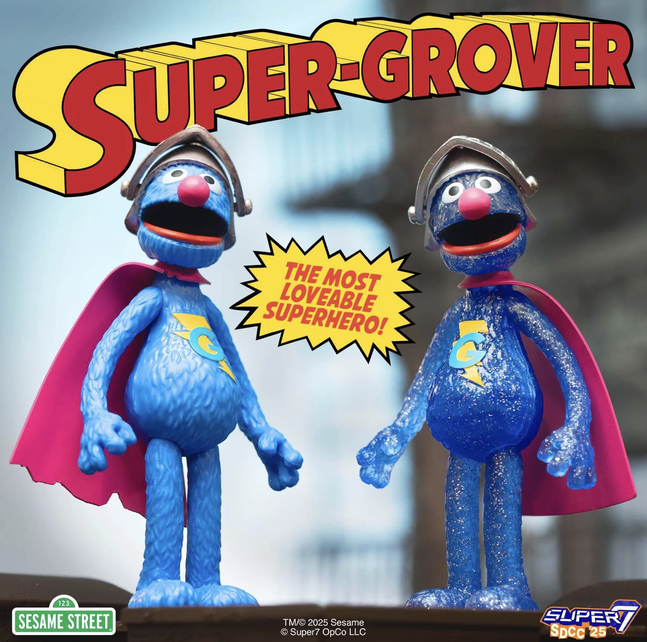 Super7 ReAction Super Grover With Chase Figure