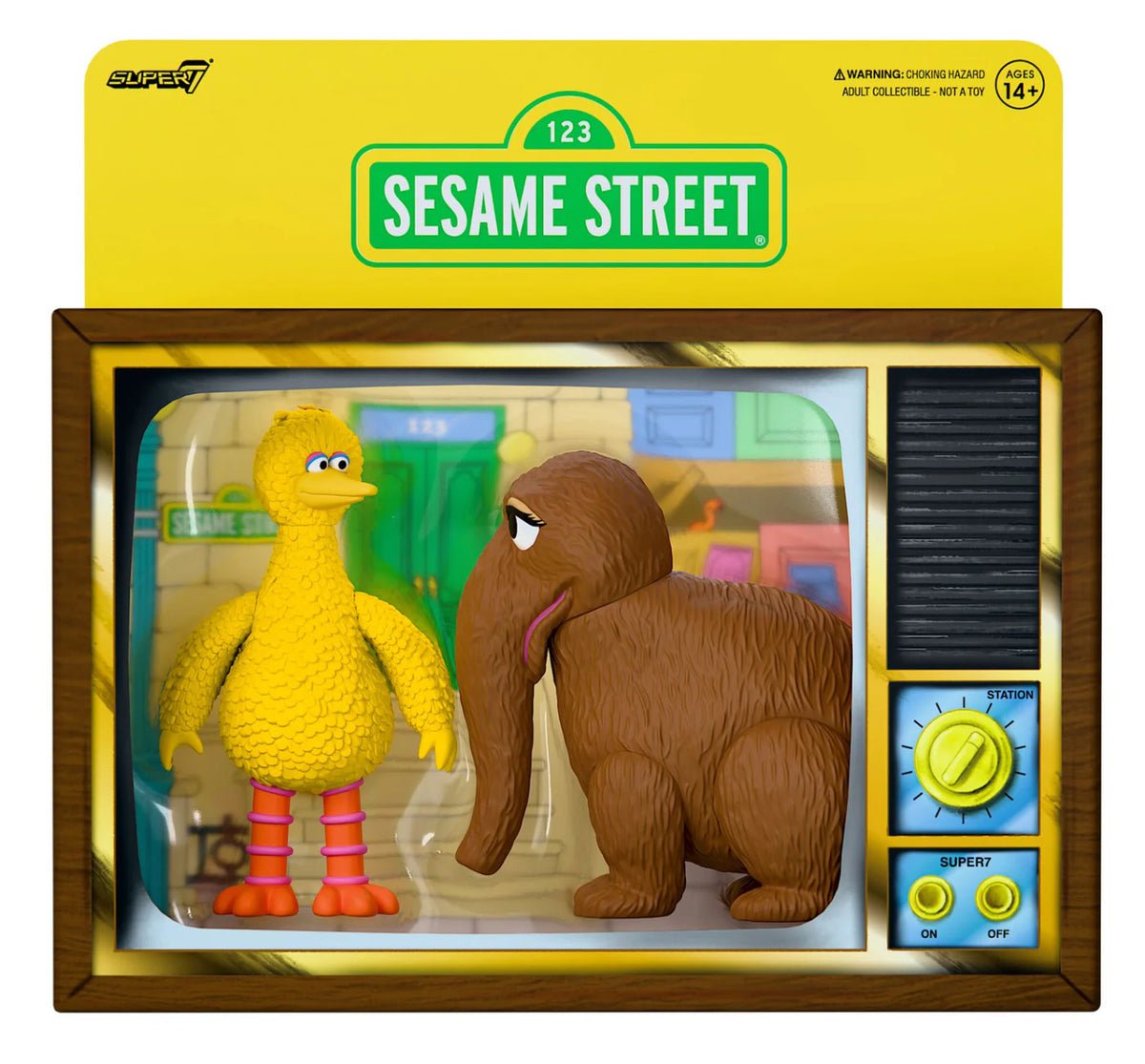 Sesame Street Super7 Reaction Figure Big Bird &amp; Mr. Snuffle