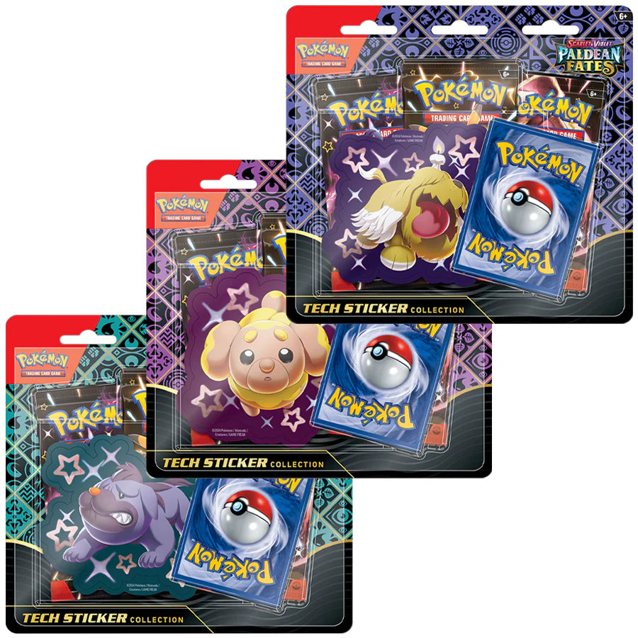 Pokemon Cards - Paldean Fates Tech Sticker Collection 3 Pack Blister