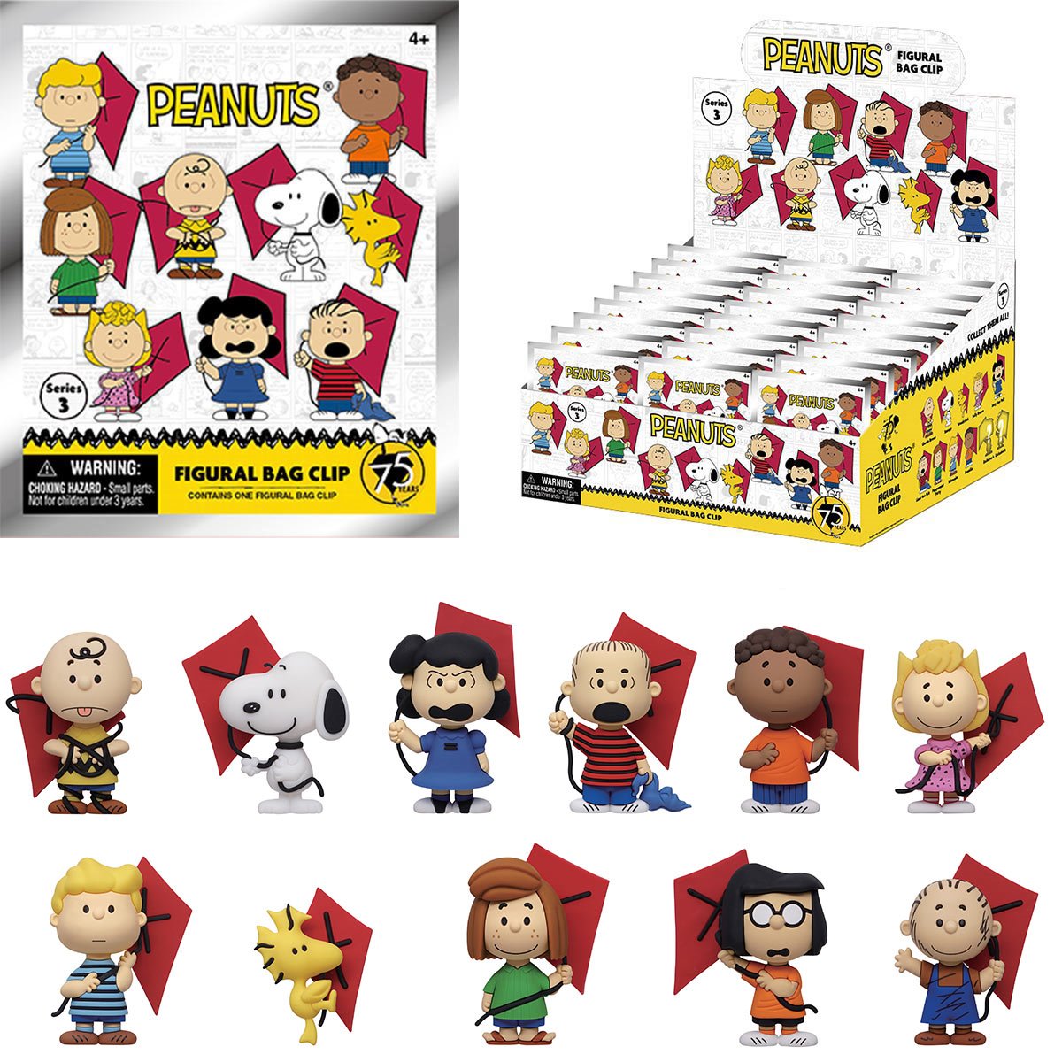 Peanuts 75th Anniversary Figural Bag Clip