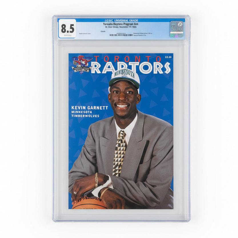CGC 8.5 - Kevin Garnett 1995 - Toronto Raptors Program (TOP POP)