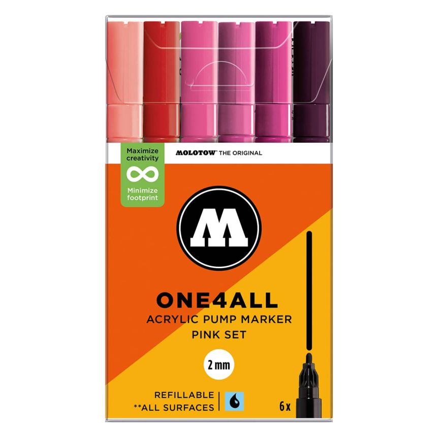 Molotow One4All Acrylic Pump Marker Pink Set 2 mm