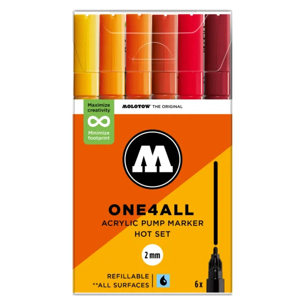 Molotow One4All Acrylic Pump Marker Hot Set 2 mm