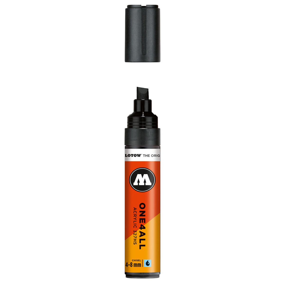 Molotow One4All Acrylic 327HS Chisel Tip Signal Black 4 - 8 mm