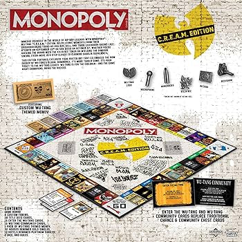 Wu Tang Clan Monopoly C.R.E.A.M. Edition