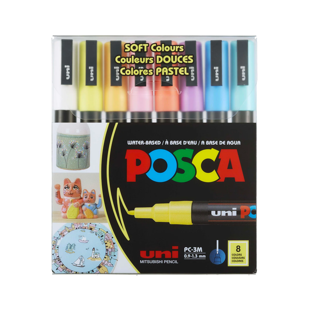 Posca 3M Soft Colors Pack of 8