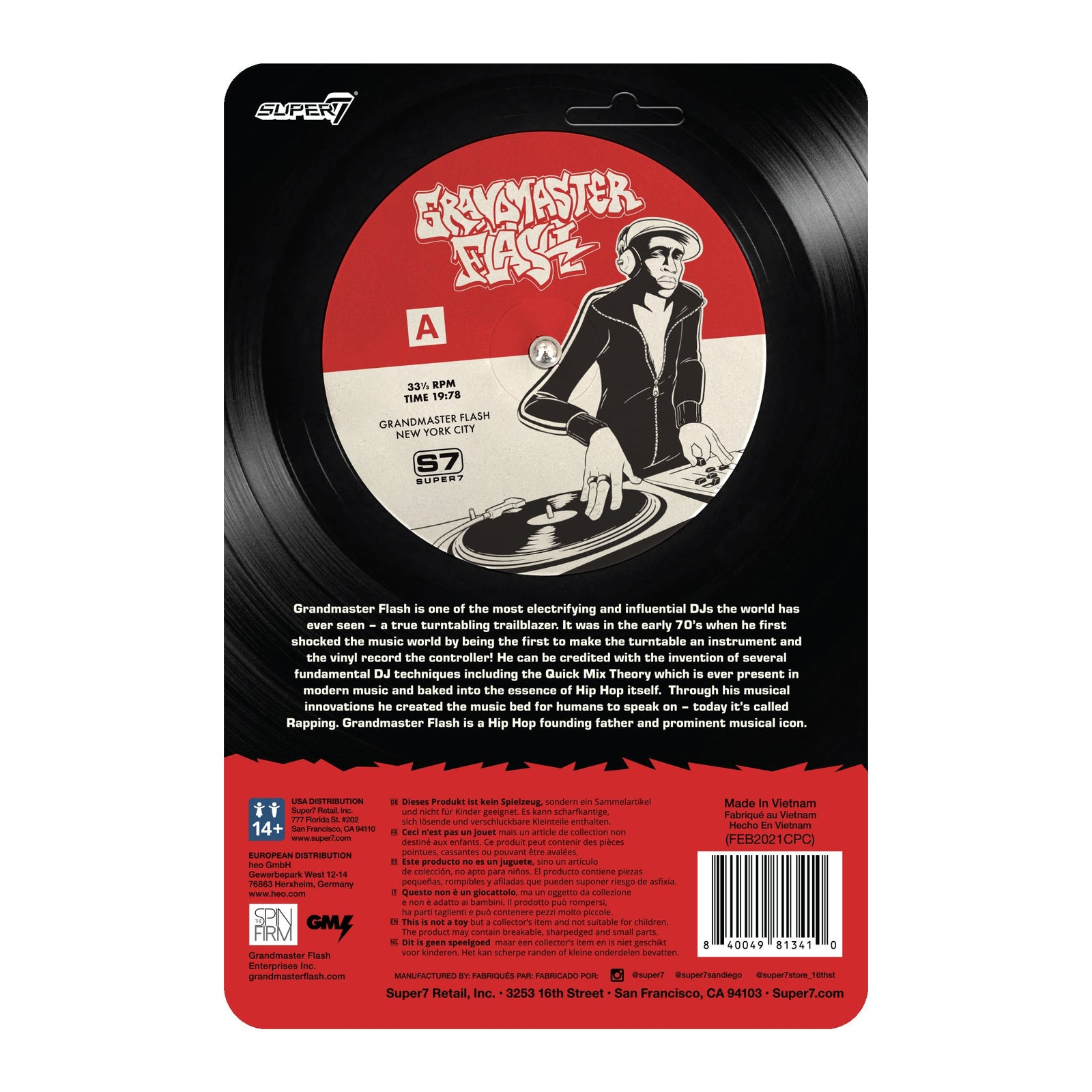 Grandmaster Flash W1 ReAction Figure - Grandmaster Flash by Super7