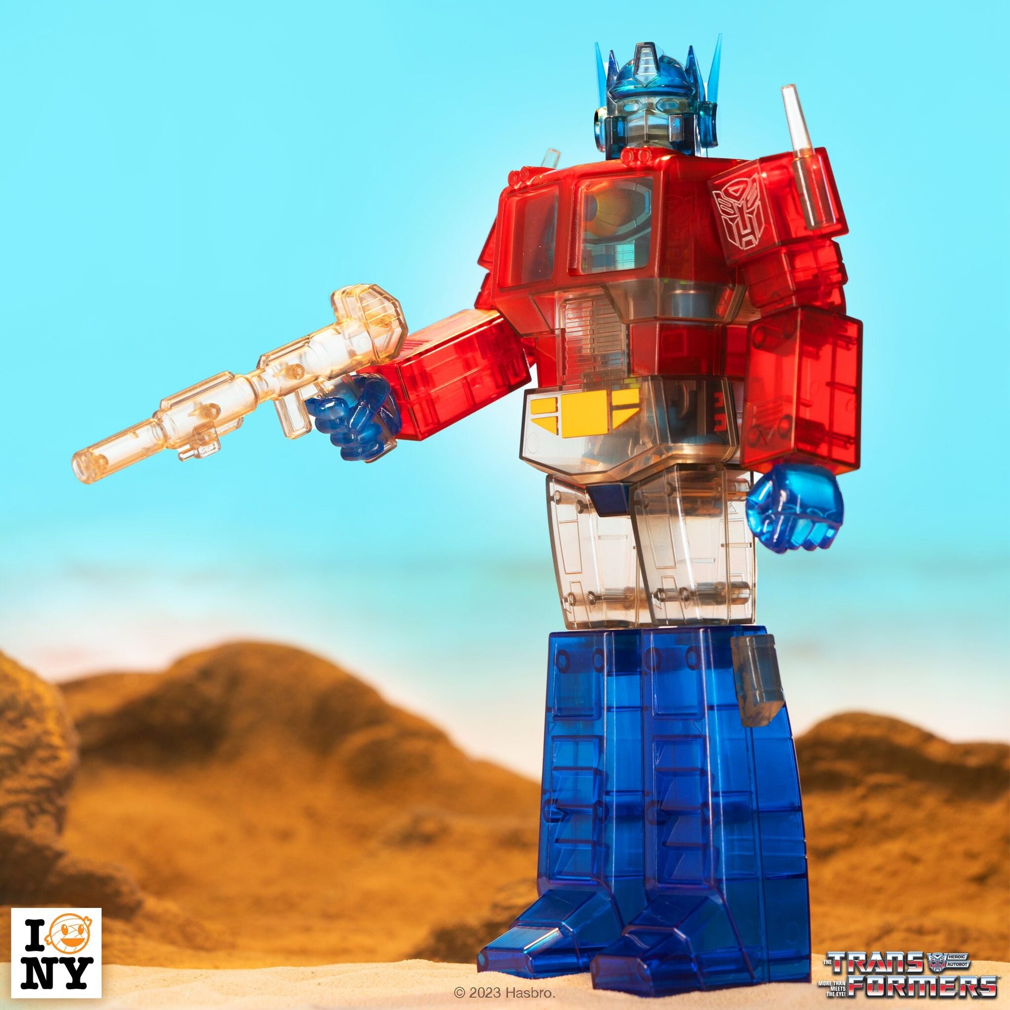 Optimus Prime﻿ (Clear Red/ Blue) Transformers Super by Super7