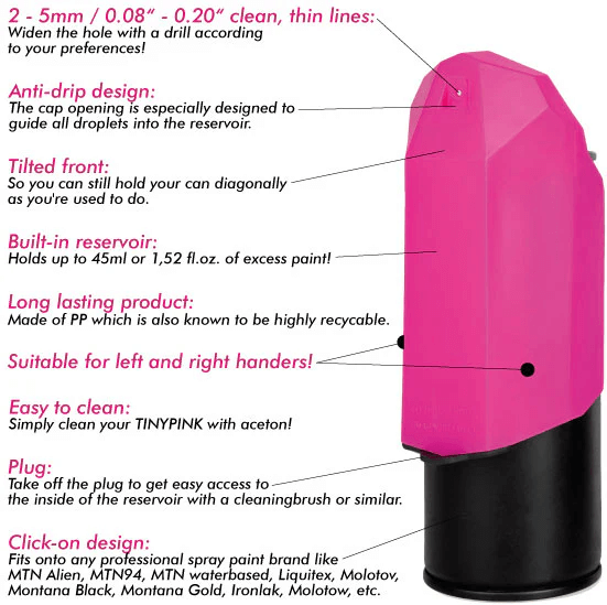 Tiny Pink Stencil Cap 2mm