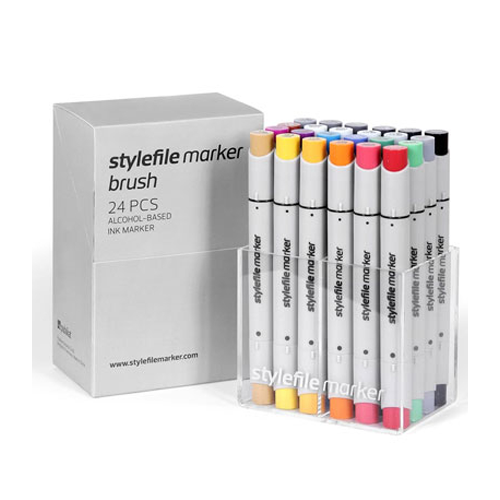 Stylefile 24 Brush Marker Set Colors