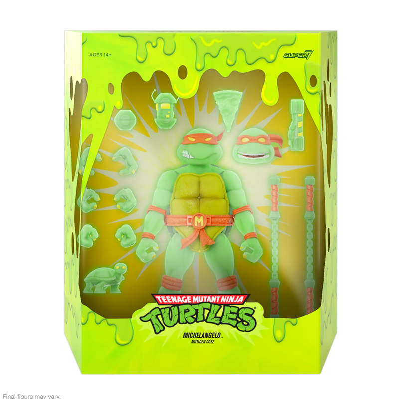 Michelangelo Mutagen Ooze Glow - Teenage Mutant Ninja Turtles TMNT Ultimate Edition by Super7
