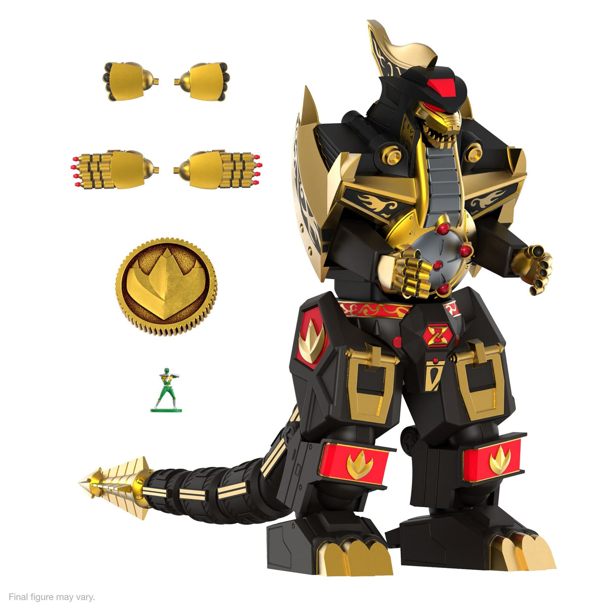Dragonzord (Black &amp; Gold) - Mighty Morphin Power Rangers - ULTIMATES! Figure by Super7