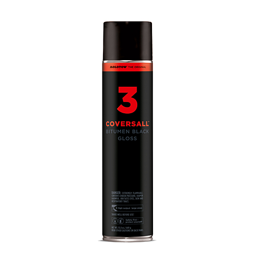Molotow Coversall 3 600ML Spray Paint - Bitumen Black Gloss