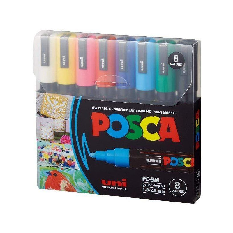 Posca 5M Basic Color Pack of 8