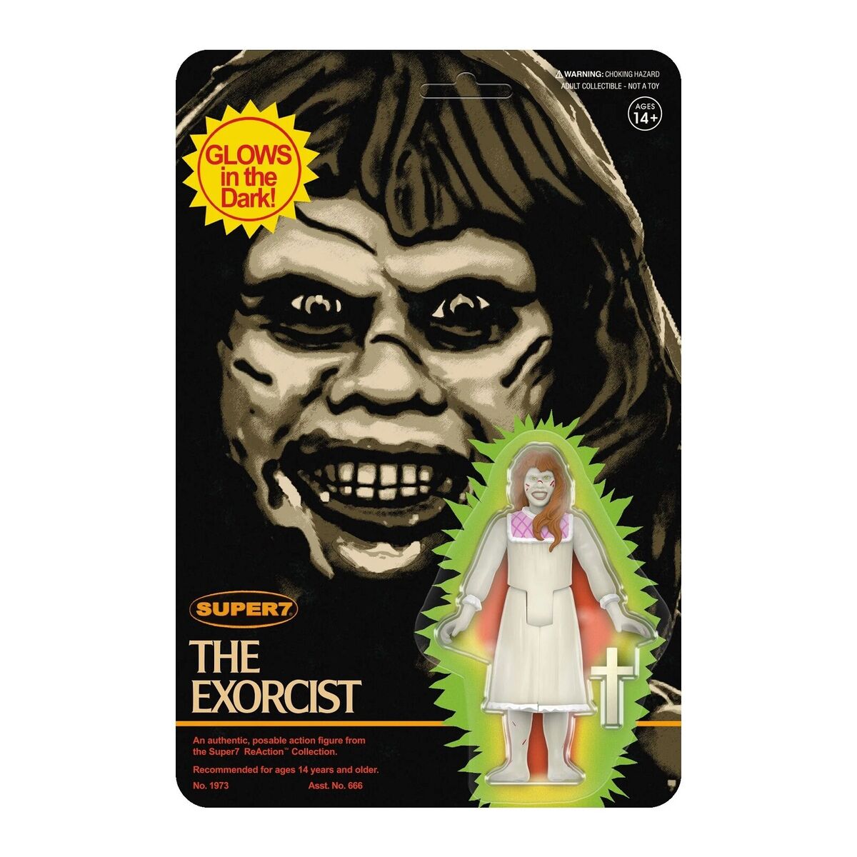 Regan (Monster Glow) ReAction Figure - The Exorcist W2 by Super7 *PUNCHED