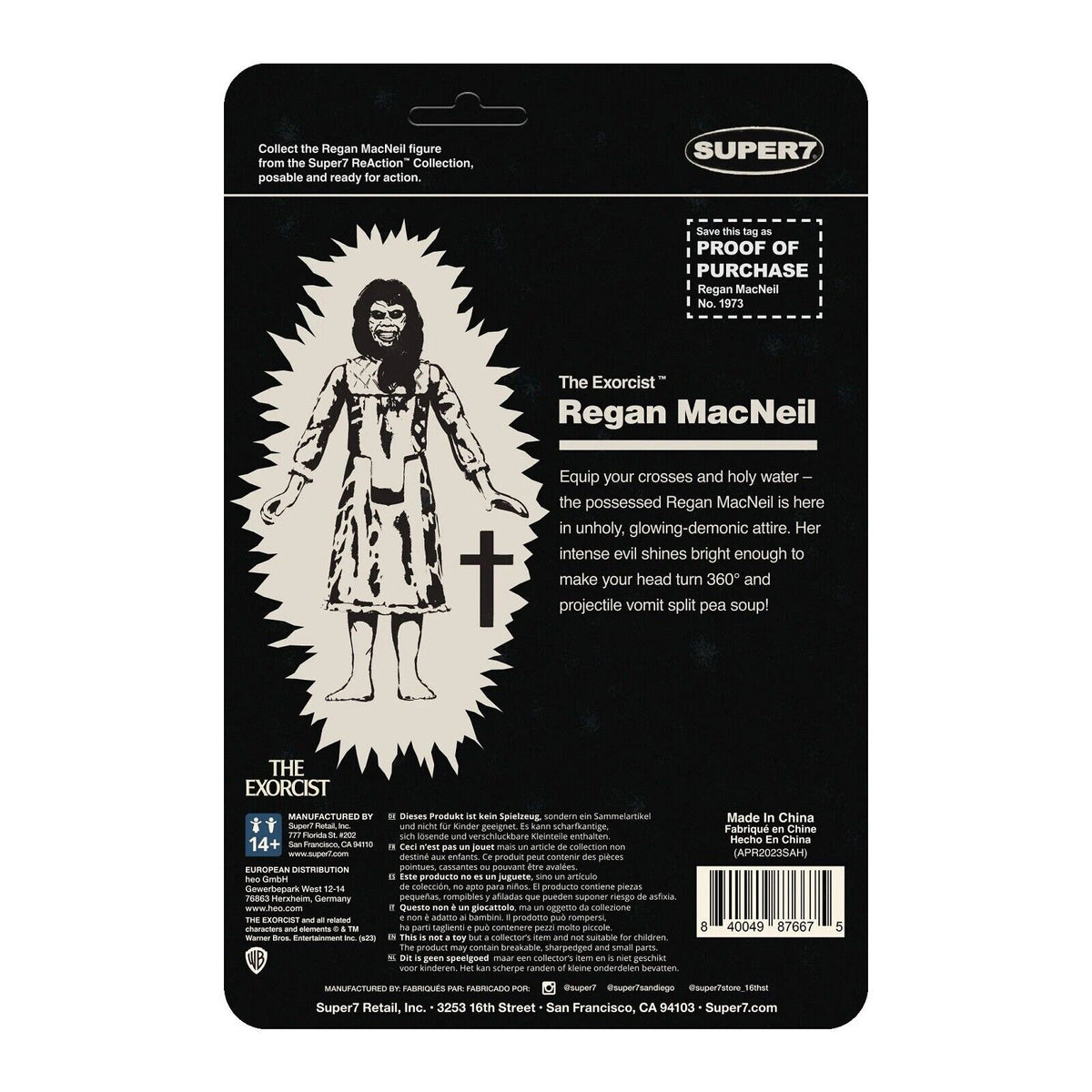 Regan (Monster Glow) ReAction Figure - The Exorcist W2 by Super7